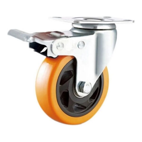 Rueda De Nylon y Poliuretano Naranja